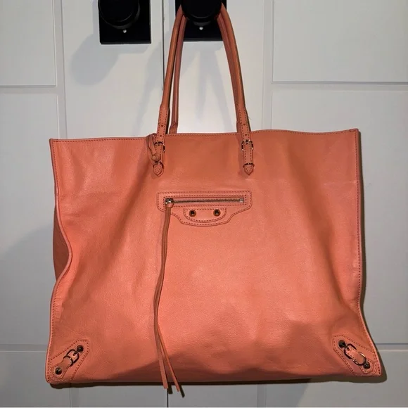 Balenciaga Papier Coral Pink Tote Bag - Picture 2 of 11